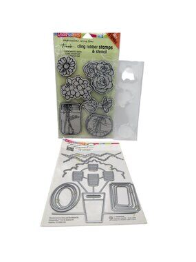 Stampendous Frans Build A Bouquet Cling Rubber Stamp Stencil Set Cards Crafts